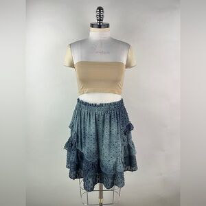 💚 3484. Swissdot Tie Dye Ruffled Mini Skirt